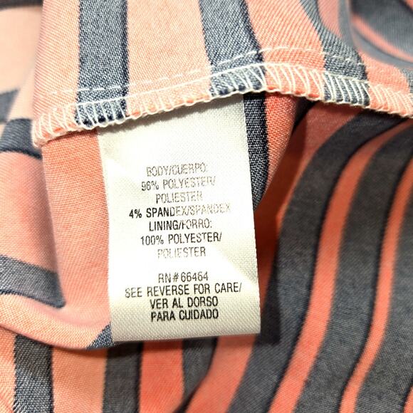 Studio One 12 Orange Women's Sleeveless Striped Sun Dress Miss Size Large L - Picture 5 of 7